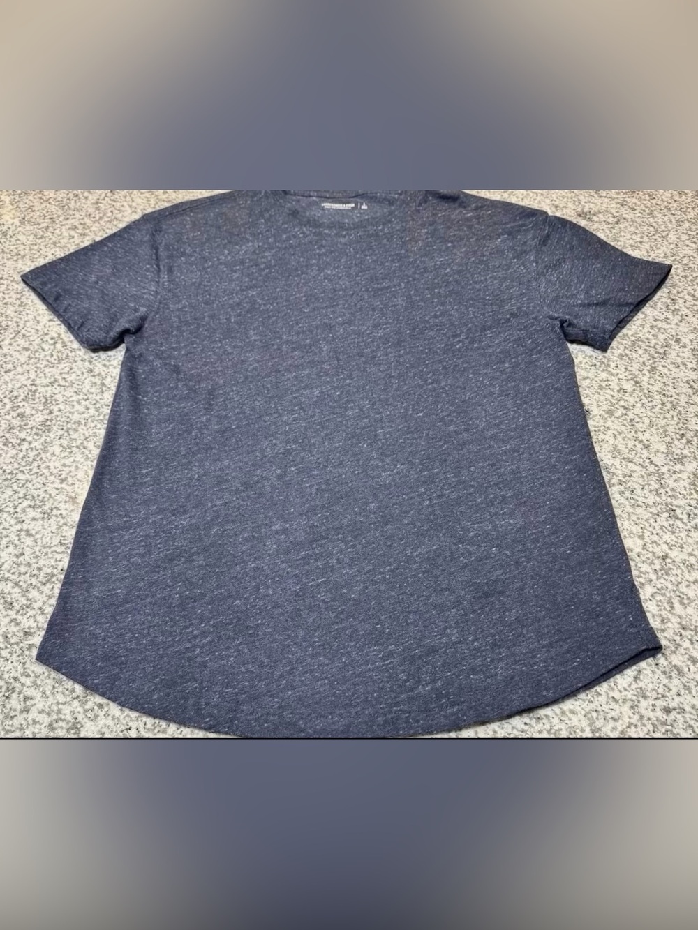 Abercrombie & Fitch Curved Hem Tee, Soft AF Essentials Relaxed, Size Large Blue